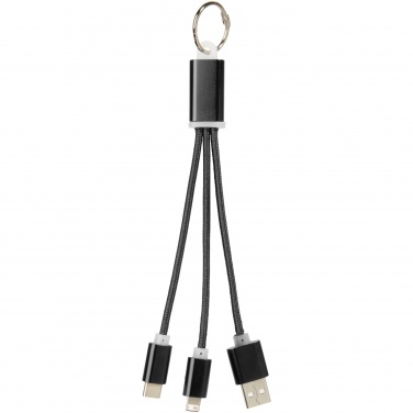 Logotrade Werbegeschenke das Foto: Metal 3-in-1 Ladekabel mit Schlüsselanhänger