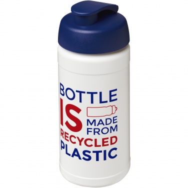 Logotrade Firmengeschenke das Foto: Baseline 500 ml recycelte Sportflasche mit Klappdeckel