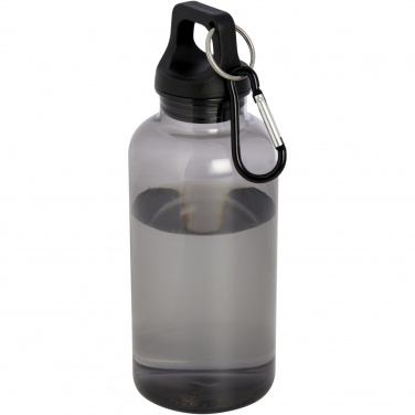 Logotrade Werbeartikel das Foto: Oregon 400 ml RCS-zertifizierte Trinkflasche aus recyceltem Kunststoff mit Karabiner 