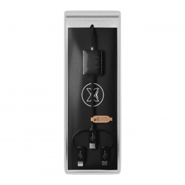 Logotrade Geschäftsgeschenke das Foto: SCX.design C48 CarPlay 5-in-1 Ladekabel mit Leuchtlogo