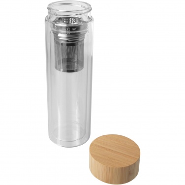 Logotrade Logogeschenke das Foto: Bailey 400 ml Flasche aus Borosilikatglas mit Infuser und Bambusdeckel