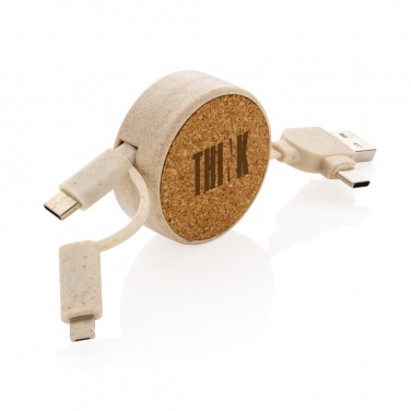 Logotrade werbemittel das Foto: Kork und Weizen 6-in-1 Ladekabel