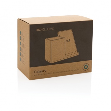 Logotrade werbemittel das Foto: Calgary kabelloses 10W-Ladegerät aus Bambus