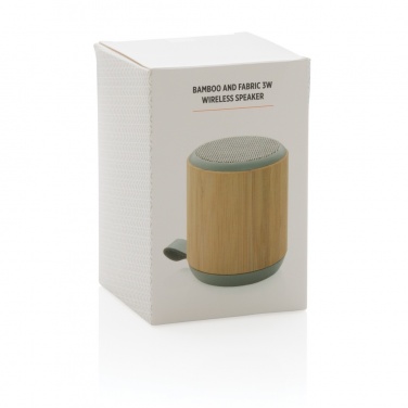 Logotrade Werbegeschenke das Foto: Bambus und Stoff 3W Wireless Speaker