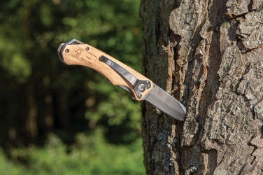 Logotrade Werbeartikel das Foto: Outdoormesser aus Holz