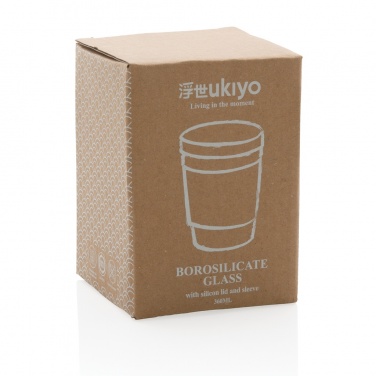 Logotrade Geschäftsgeschenke das Foto: Ukiyo Borosilikatglas mit Silikondeckel & Sleeve