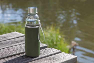 Logotrade Logogeschenke das Foto: Glasflasche mit Neopren-Sleeve