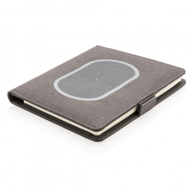 Logotrade werbemittel das Foto: Air Notizbuchcover mit kabelloser Aufladefunktion