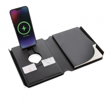 Logotrade Logogeschenke das Foto: Swiss Peak 2-in-1 Notizbuch & Wirless Charger aus RCS rPU