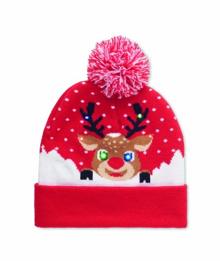 Logotrade Logogeschenke das Foto: Weihnachtliche Strickmütze LED