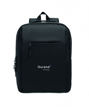 Logotrade werbemittel das Foto: Ein Rucksack aus 600D RPET-Polyester mit 210D-Futter und individuell anpassbarem Druck