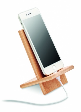 Logotrade Geschäftsgeschenke das Foto: Smartphone Halter Bambus WHIPPY