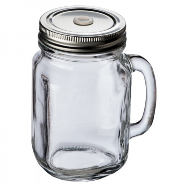 Logotrade werbemittel das Foto: Trinkglas mit Henkel und Deckel TREVISO 450 ml
