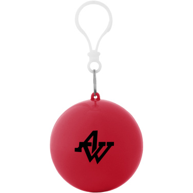 Logotrade Firmengeschenke das Foto: Xina Regenponcho in ballförmiger Hülle mit Schlüsselanhänger