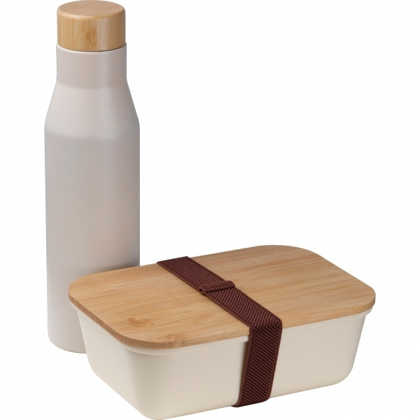Logotrade Firmengeschenke das Foto: Set Lunchbox mit Edelstahlflasche Toronto