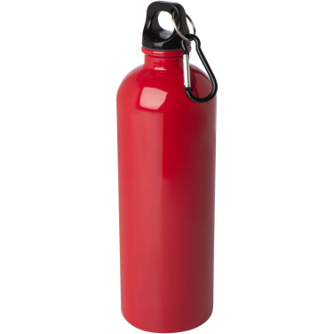 Logotrade Logogeschenke das Foto: Oregon 750 ml RCS-zertifizierte, einwandige Trinkflasche aus Edelstahl mit Karabinerhaken