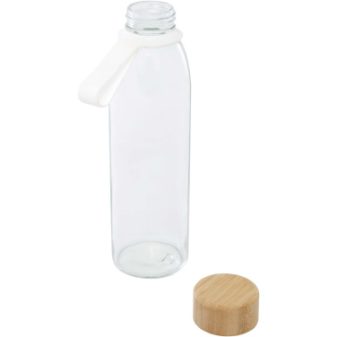 Logotrade werbemittel das Foto: Porto 500 ml Glas-Flasche mit Silikongriff und Bambusdeckel