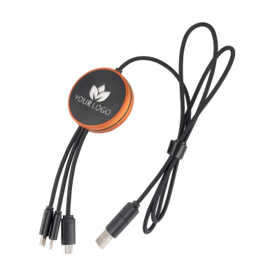 Logotrade Werbegeschenke das Foto: Großes Kabel 4in1 mit beleuchtetem Logo - i5w