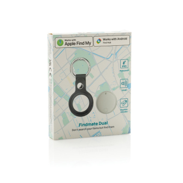 Logotrade Werbeartikel das Foto: Findmate Dual IPX5 Artikel-Finder aus RCS recyceltem ABS