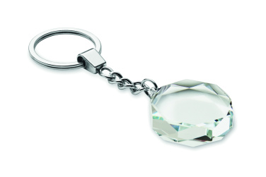 Logotrade Geschäftsgeschenke das Foto: Schlüsselanhänger Glas rund