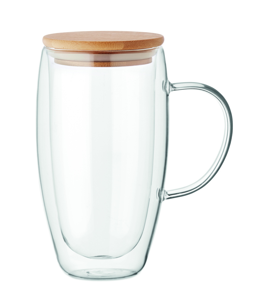 Logotrade Firmengeschenke das Foto: Doppelwandiger Glasbecher 450ml