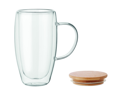 Logotrade Werbeartikel das Foto: Doppelwandiger Glasbecher 450ml