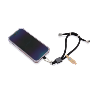 Logotrade Werbegeschenke das Foto: CarryLoop verstellbares Handy-Armband aus RCS rec. PET