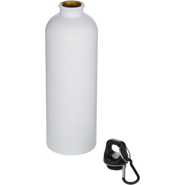 Logotrade Werbegeschenke das Foto: Oregon 750 ml matte RCS-zertifizierte, einwandige Trinkflasche aus recyceltem Edelstahl mit Karabinerhaken