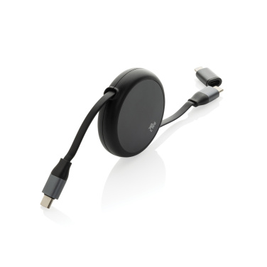 Logotrade Logogeschenke das Foto: Terra ausziehbares 240W 2-in-1 Kabel aus RCS rec. Aluminium