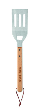 Logotrade Werbeartikel das Foto: Grill-Spachtel mit Buchenholz