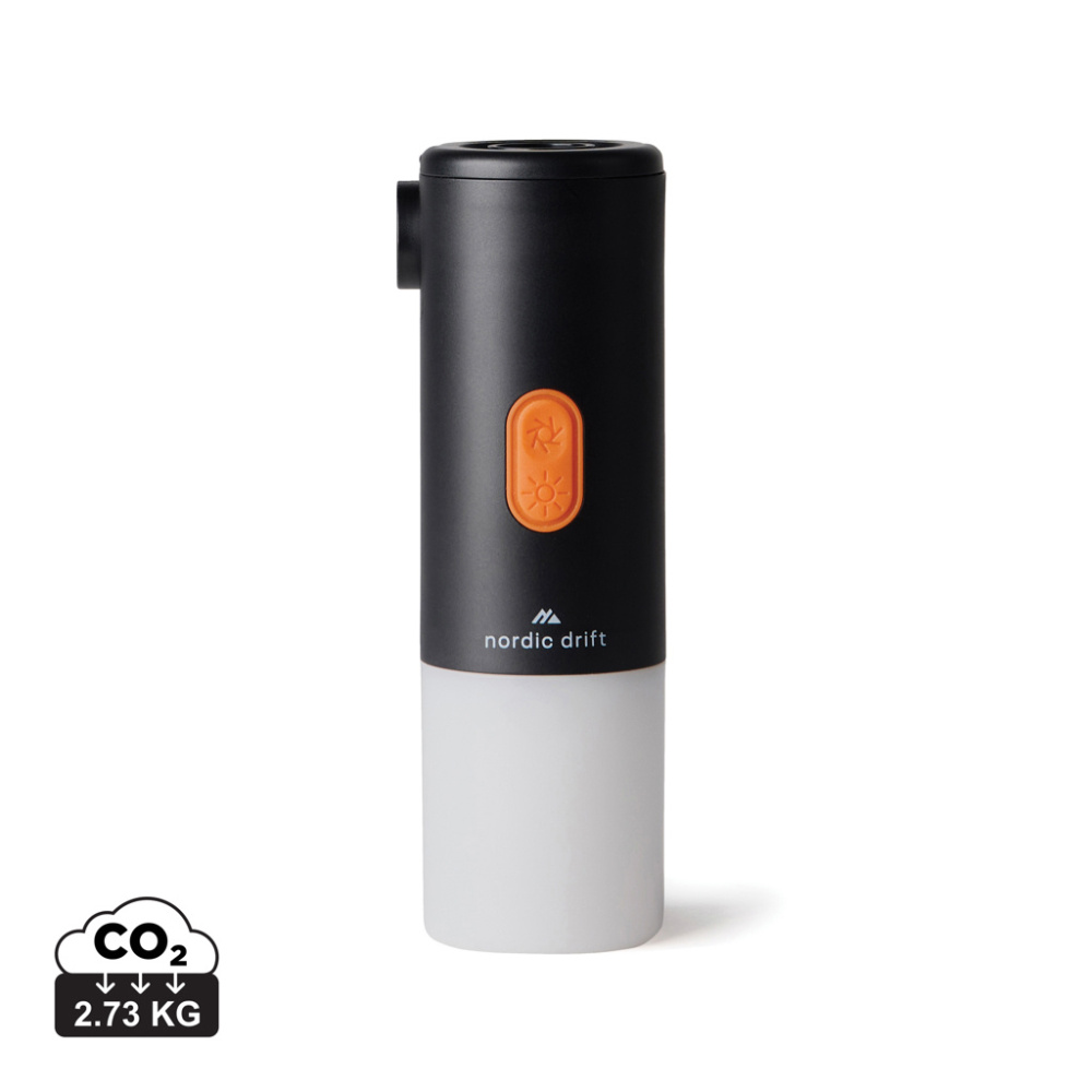 Logotrade Werbegeschenke das Foto: Nordic Drift Titan 2-in-1-Luftpumpe und Campinglampe