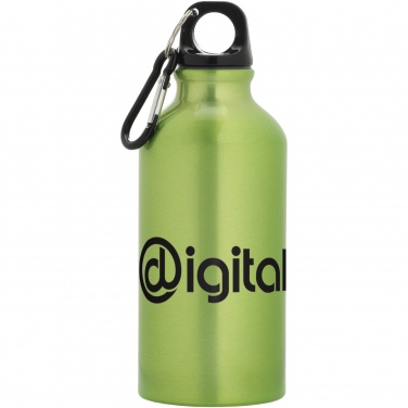 Logo trade promotional merchandise picture of: Oregon 400 ml aluminium water bottle with carabiner