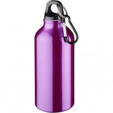 Logotrade promotional items photo of: Oregon 400 ml aluminium water bottle with carabiner
