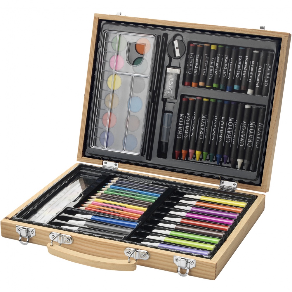 Logo trade business gifts image of: Rainbow 67-piece colouring set