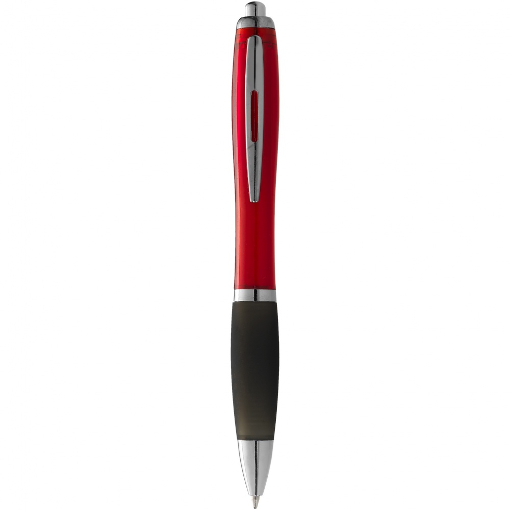Logo trade corporate gifts picture of: Nash ballpoint pen coloured barrel and black grip