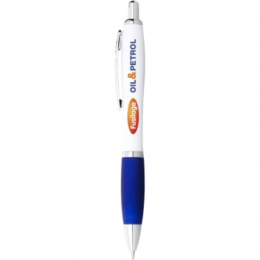 Logotrade promotional gift picture of: Nash ballpoint pen with white barrel and coloured grip