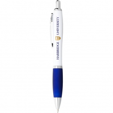 Logo trade promotional products picture of: Nash ballpoint pen with white barrel and coloured grip