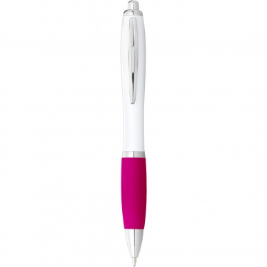 Logotrade advertising product image of: Nash ballpoint pen with white barrel and coloured grip