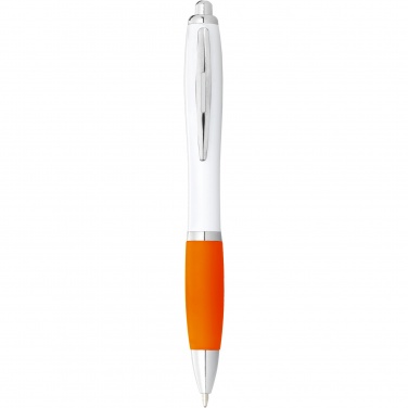 Logotrade advertising products photo of: Nash ballpoint pen with white barrel and coloured grip