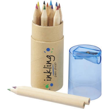Logo trade advertising product photo of: Hef 12-piece coloured pencil set with sharpener