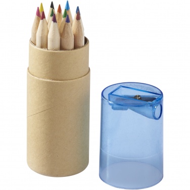 Logo trade promotional merchandise photo of: Hef 12-piece coloured pencil set with sharpener