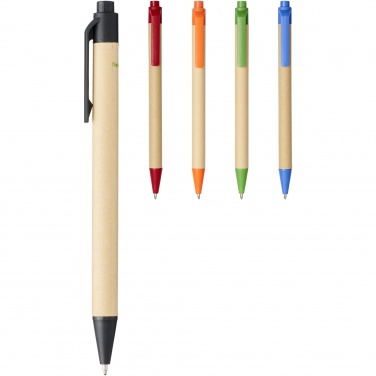 Logo trade promotional merchandise image of: Berk recycled carton and corn plastic ballpoint pen