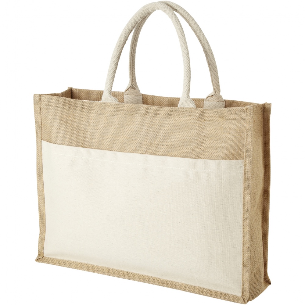 Logotrade advertising product picture of: Mumbay cotton pocket jute tote bag 18L