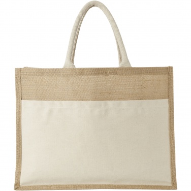 Logo trade promotional merchandise image of: Mumbay cotton pocket jute tote bag 18L