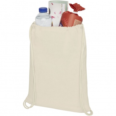Logo trade promotional merchandise image of: Oregon 100 g/m² cotton drawstring bag 5L