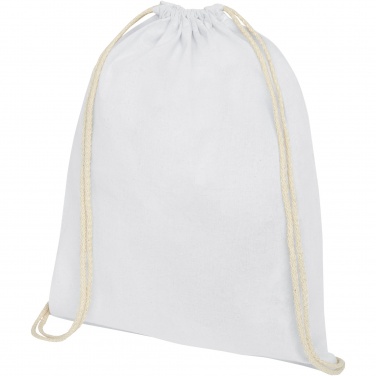 Logo trade promotional giveaway photo of: Oregon 100 g/m² cotton drawstring bag 5L