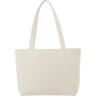 Logo trade promotional items image of: Ningbo 320 g/m² zippered cotton tote bag 15L