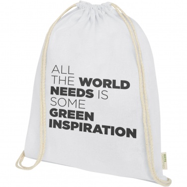 Logo trade advertising product photo of: Orissa 100 g/m² organic cotton drawstring bag 5L