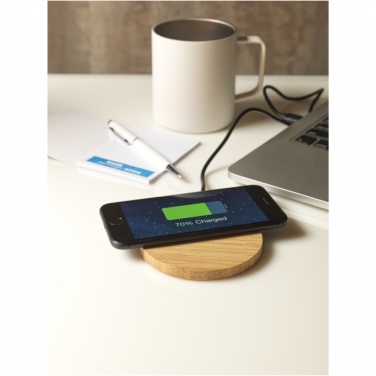 Logo trade promotional items image of: Essence 5W bamboo wireless charging pad