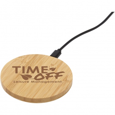 Logotrade promotional gift image of: Essence 5W bamboo wireless charging pad